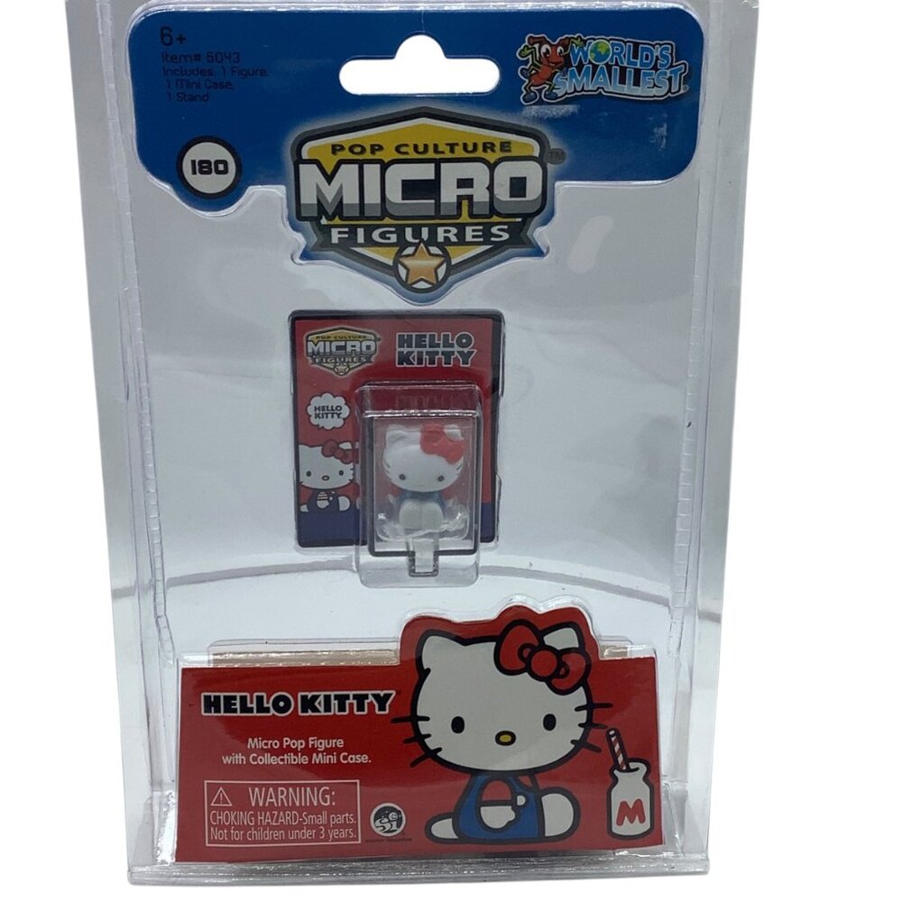 Hello Kitty Worlds Smallest Pop Culture Micro Figure Mini Case & Stand NEW #5043